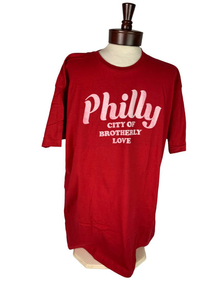 XXL Tultex Lost Goods Men's Red Short Sleeve Tshirt "Philly The City of Brotherly Love"