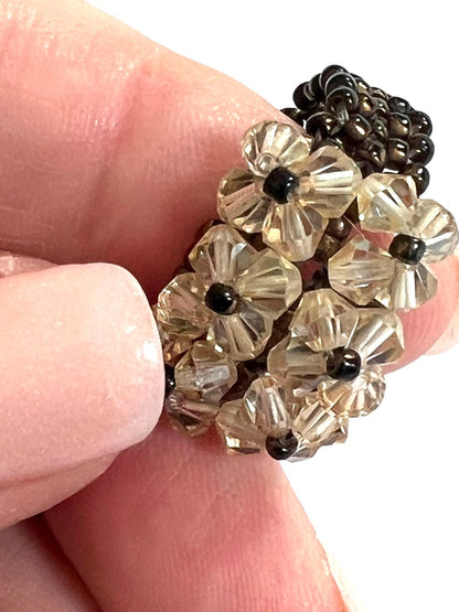 Beaded Handmade Flower Ring Size 8.5