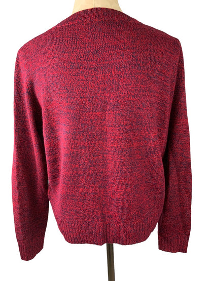 Medium Divided by H&M Junior Women's Lightweight Navy Red Marled Knit Sweater