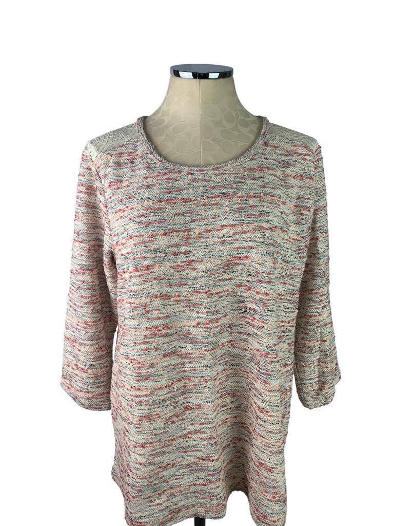 Large Van Heusen Women's 3/4 Sleeve Lace Detail Sweater New