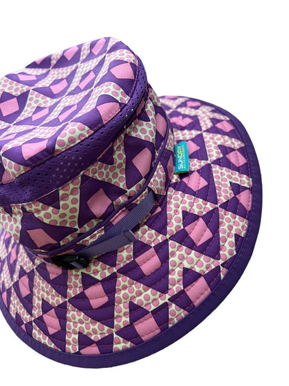 Sunday Afternoons UPF 50+ Fun Bucket Hat Kids M 3 To 6 Years Water/Stain Repellent Pink Purple Geometric