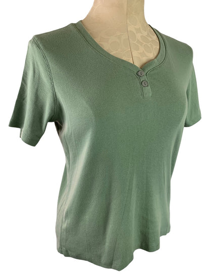 Medium Petite Hastings & Smith Women's V-Neck Tshirt Sage Green