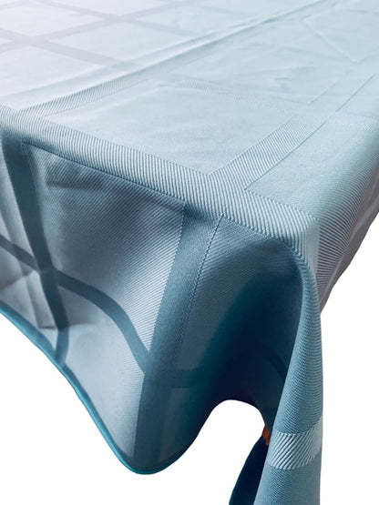 Essential Home Turquoise Tablecloth Table Linen Sateen Rectangular 70 x 52"