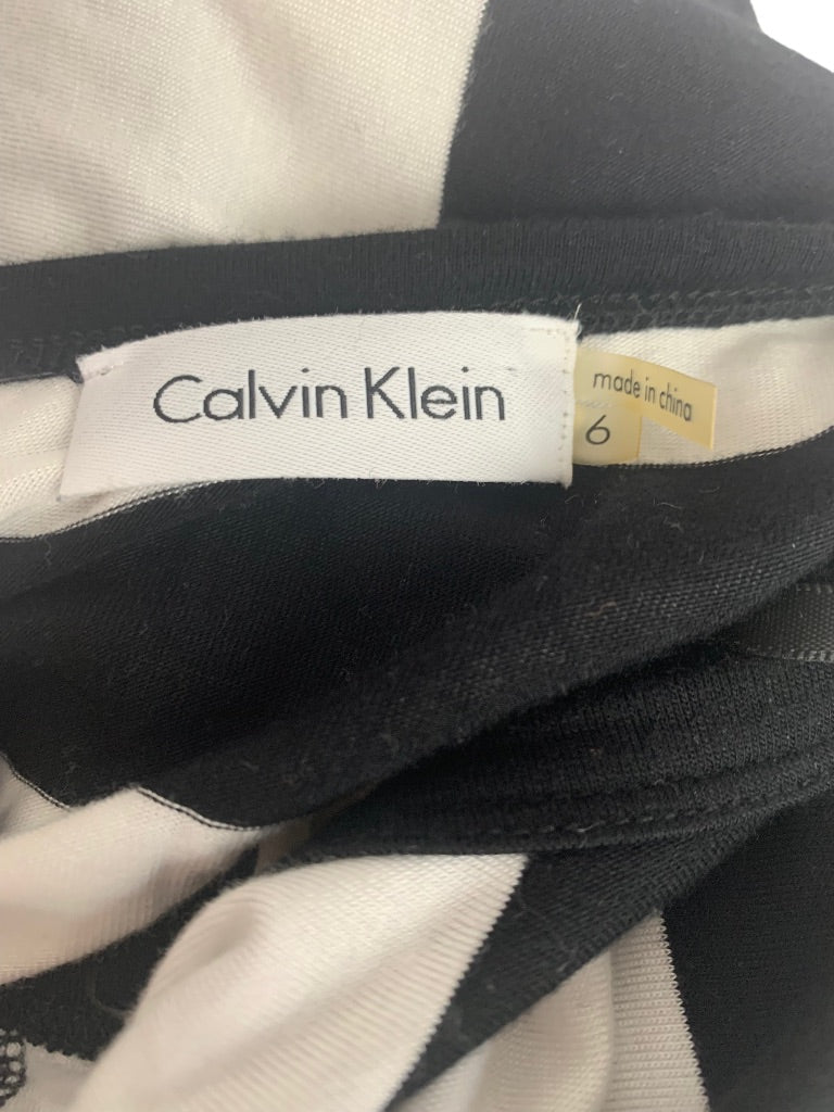 6 Calvin Klein Black White Stripe Tank Sleeveless Maxidress