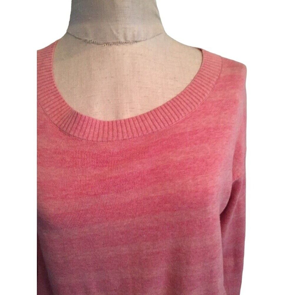 XS Banana Republic Pink Women's Crewneck Pocket Front Sweater Light Pink Stripe