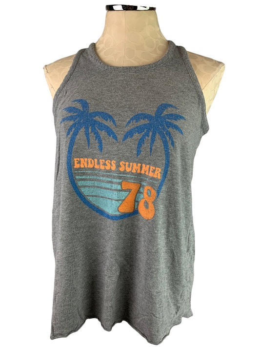 XL (14/16) Art Class Girls Gray Vintage Inspired Tank Top "Endless Summer 78"