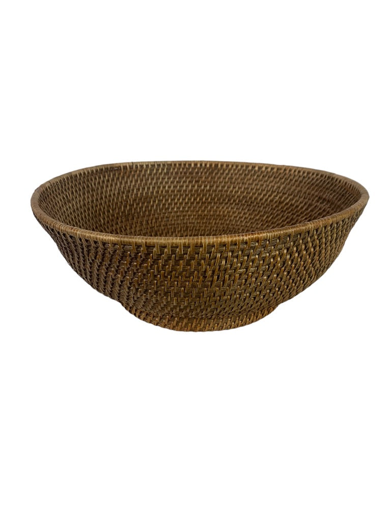 Woven Basket 13.5" Diameter Centerpiece Storage Pedestal 5"h