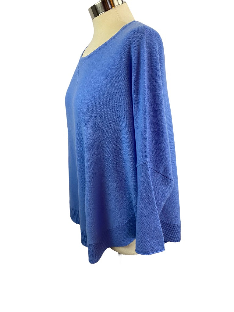 Large Tyler Boe 100% Cashmere Women's Blue Sweater Capelet