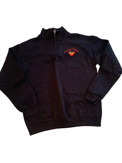 Medium Jerzees Pullover Men's Sweatshirt 1/4 Zip "Flaming Phoenix" "7423"