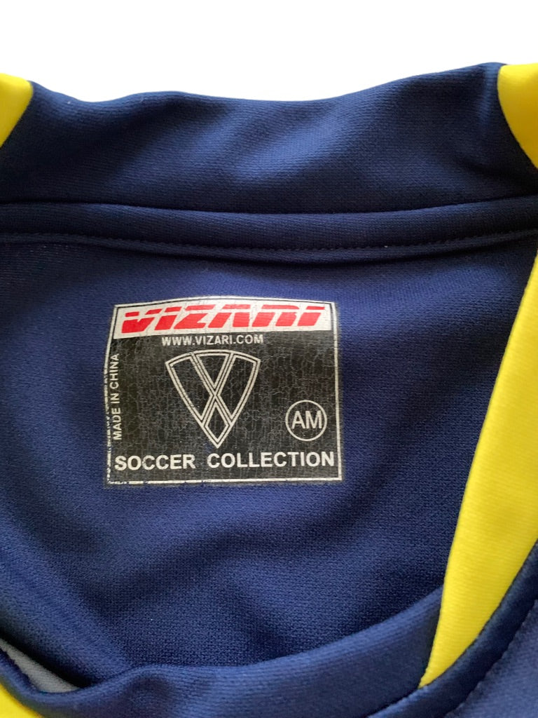 Medium Adult Vizari Vallejo Soccer Jersey Yellow Blue Long Sleeve