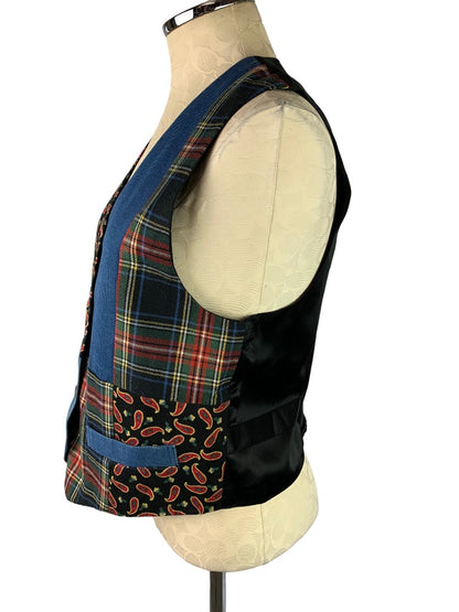 Medium Petite London Fog Women's Patchwork Vest Lined with Pockets