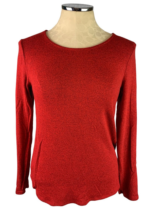 Large Old Navy Women's Red Lightweight Long Sleeve Sweater Hi Lo Hem