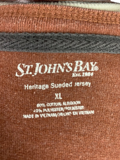 XL St. John's Bay Brown Vintage Sueded Jersey Long Sleeve Men's Shirt