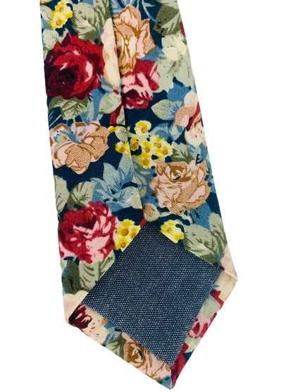 Jeslang Floral 59" Cotton Skinny Necktie Men's Tie 2.5" Wide