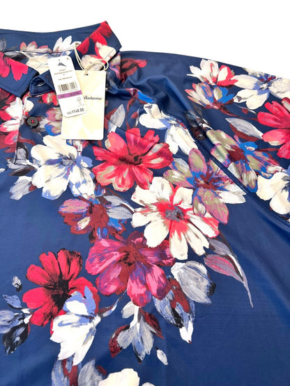 2XL Tall Tommy Bahama Island Zone Polo Shirt Nightshade Botanic Kingdom Blue NWT