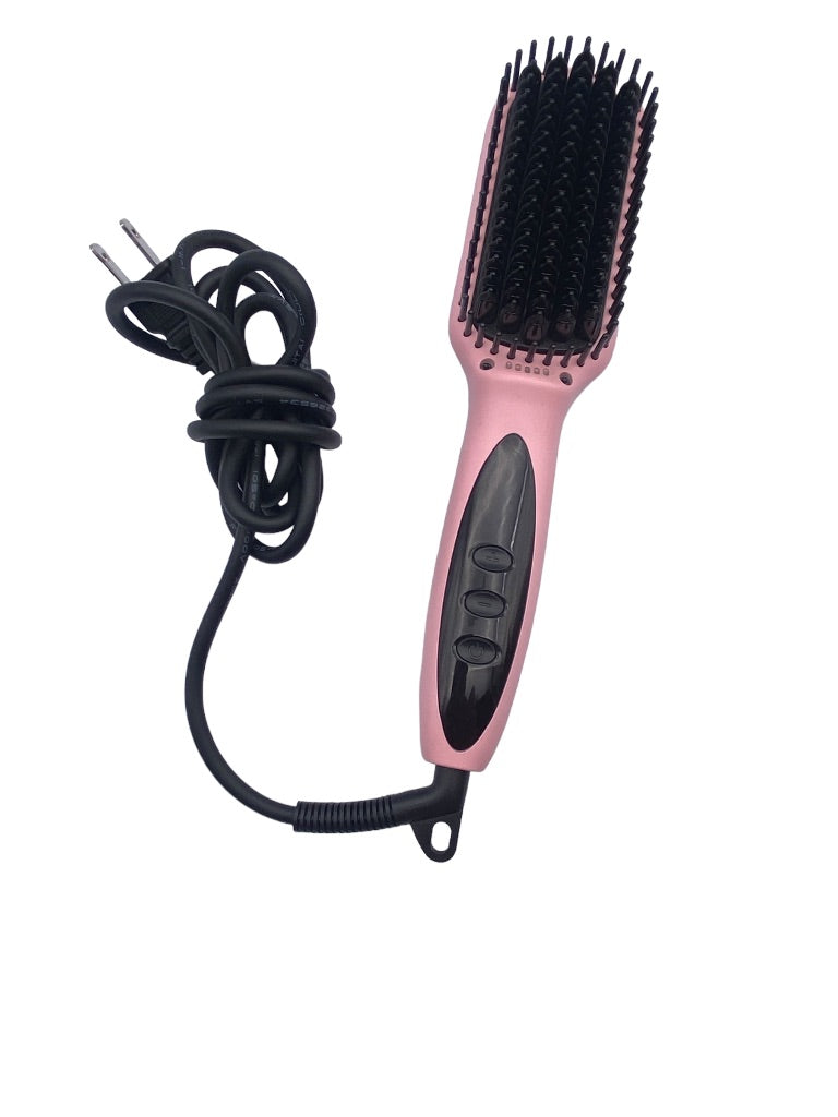 Hair Straightener Brush Electric Pink Temperature Control