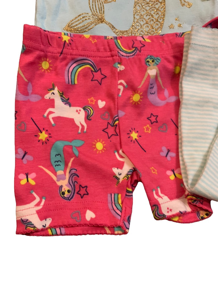 12 Months Carter's 4 Piece Pajama PJ Set Mermaid Unicorn "Girls Can be Anything"