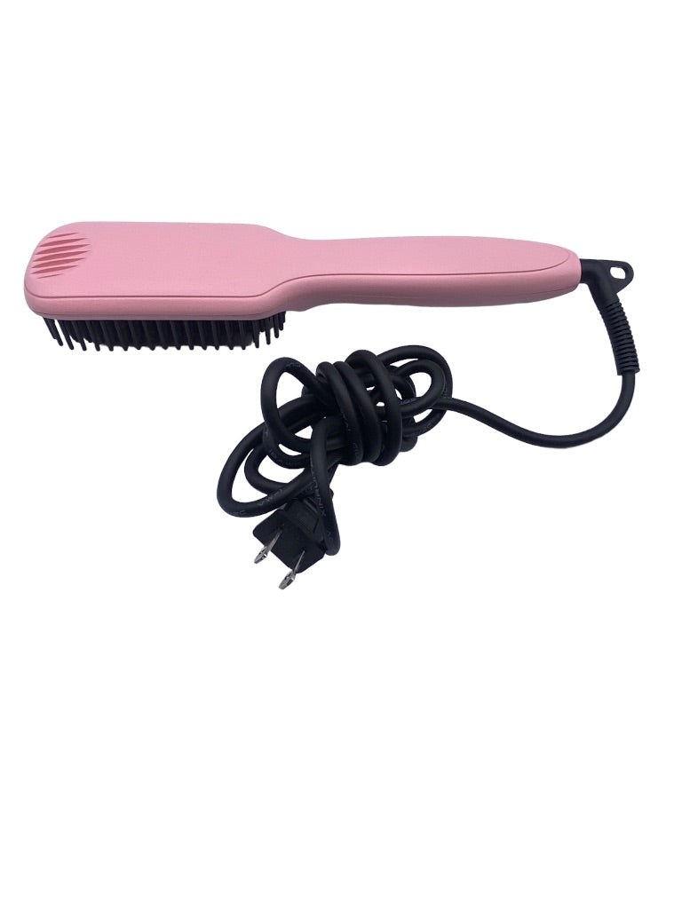 Hair Straightener Brush Electric Pink Temperature Control