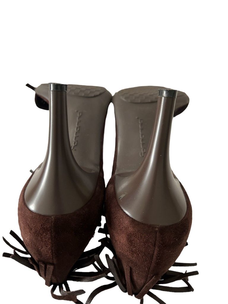 8.5 (Eur 39) Fornarina Brown Suede Tassled Sandal Pumps Heels