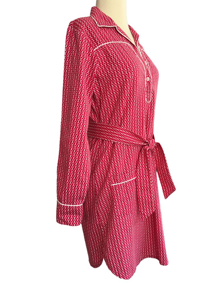 4 Kayce Hughes Shirt Dress Pink Links Belted Retro