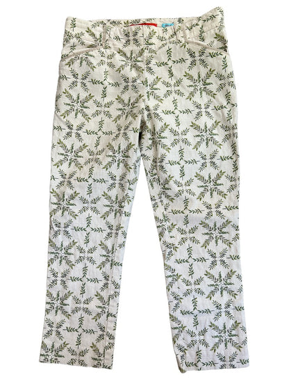 6 Anthropologie Cartonnier Charlie Trouser Tan Leaf Pattern Pants