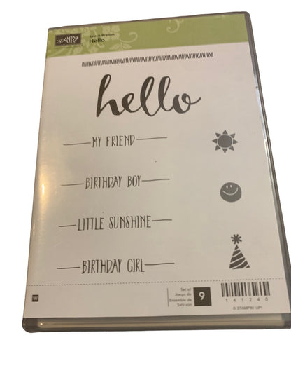 Hello Stamp Set (Set of 9), Retired, Stampin' Up Clear Mount 141240