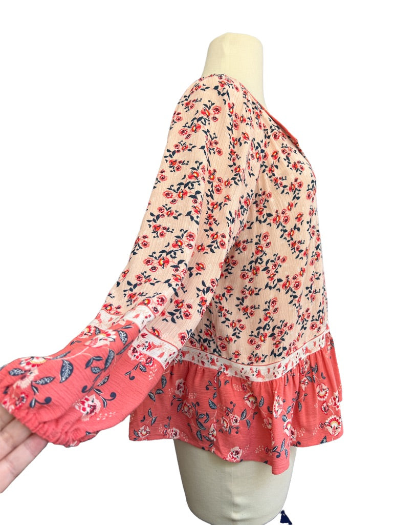 Small LOFT Beach Floral Boho Tunic