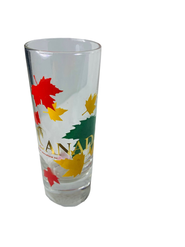 Souvenir Canada Multicolor Maple Leaf Shot Glass Shooter Barware