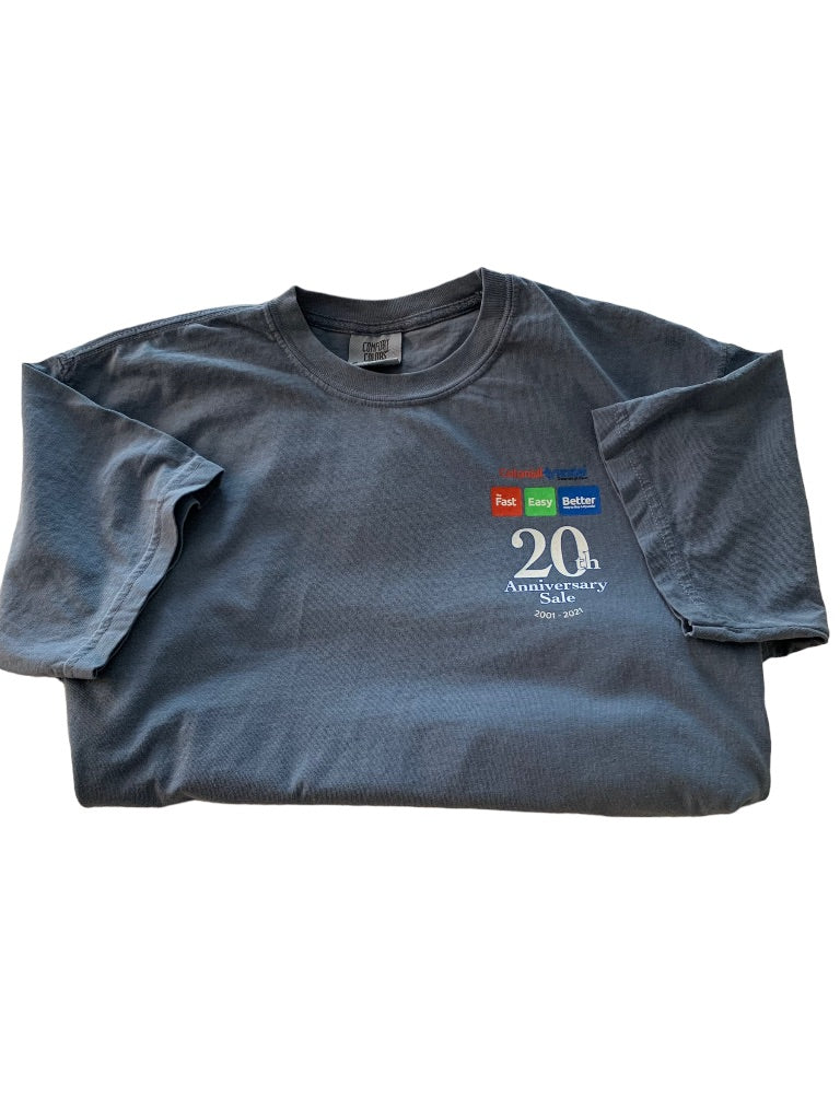 Medium Colonial Hyndai 20th Anniversary Downingtown Short Sleeve Blue Adult Tshirt