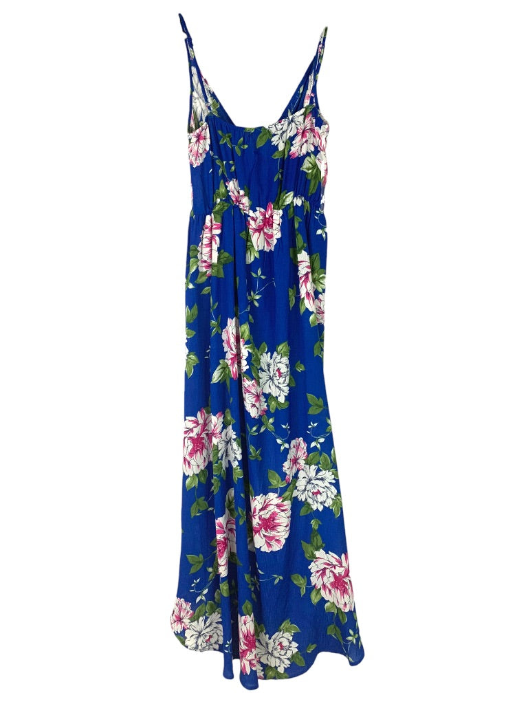 Medium as you wish Women's Floral Print Romper with Skirt Flowy Blue Pink