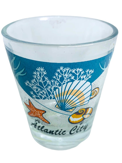 Atlantic City Souvenir Shot Glass Ocean Theme Barware New Jersey Seashells