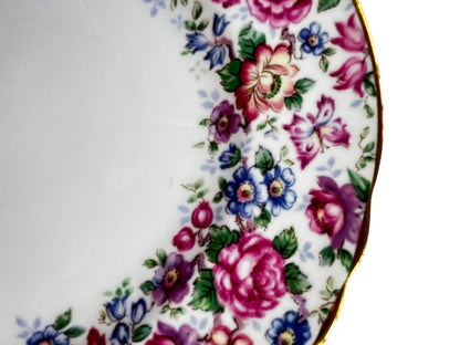 Royal Victoria Fine Bone China Springtime 8.25" Gold Trim Salad Plate