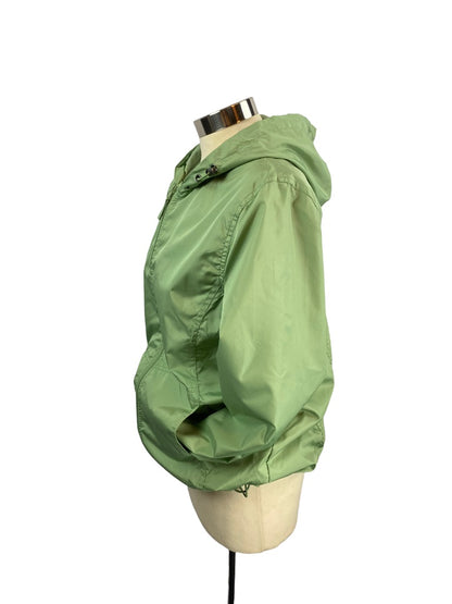 Small Petite HB Sport by Harve Benard Women's Spring Green Blue Zip Up Jacket Hooded