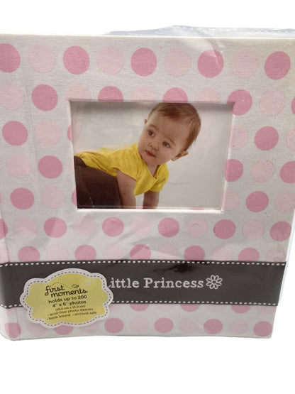 First Moments Baby Girl Photo Album Princess  Holds up to 200 4x6 photos New