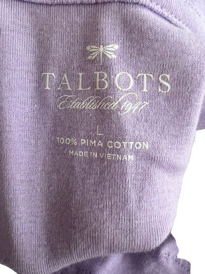 L Talbots Asymmetrical Ruffled Collar Lavender Sleeveless Blouse Tank