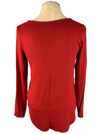 Large Old Navy Women's Red Lightweight Long Sleeve Sweater Hi Lo Hem