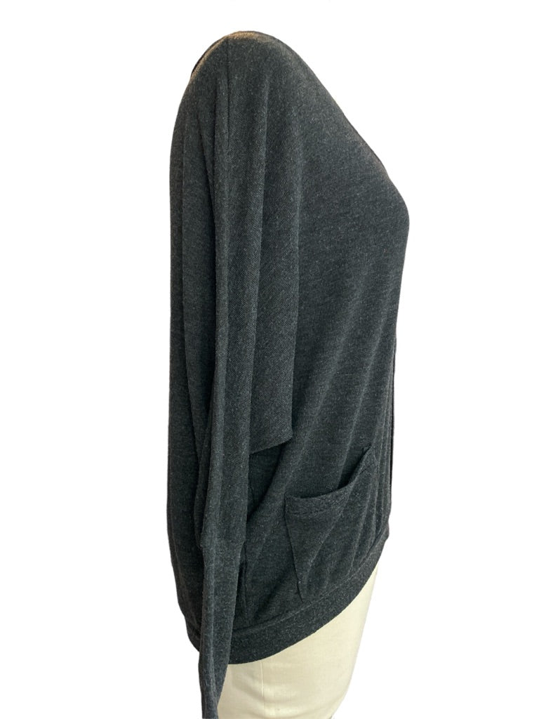 Medium Poof Lightweight Charcoal V-Neck Sweater