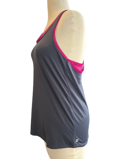 Fabletics Gray With Magenta Mesh Workout Tank Size XS