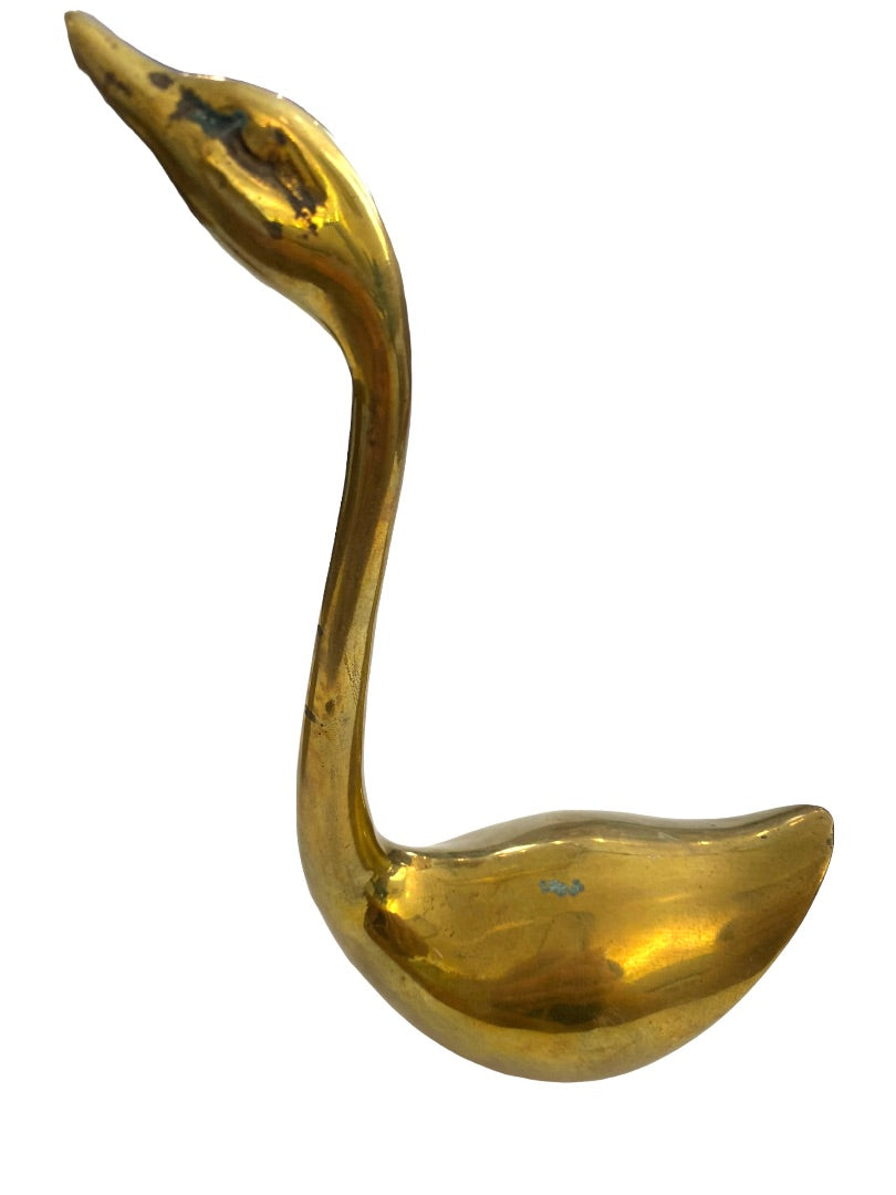 Vintage Brass Swan Statues Figures Set of Two