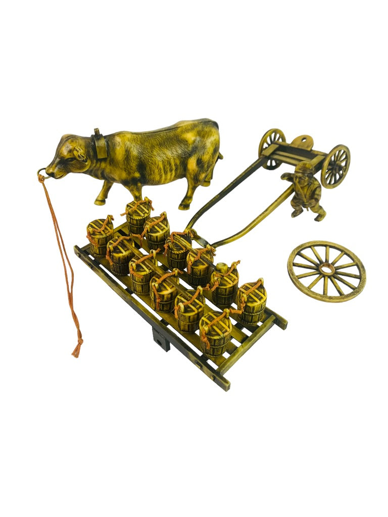 Vintage 1950s Celluloid Display Ox and Cart Missing Pieces Japan Figurine