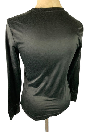 Medium Warm Essentials by Cuddl Duds Women's Black Base Layer Long Sleeve Shirt