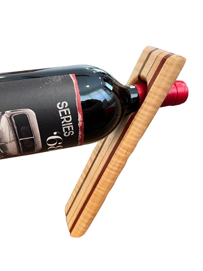 Handmade Wine Bottle Holder Wooden Balance Board Light wood