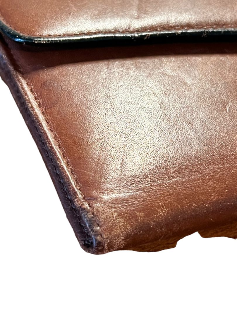 Buxton Brown Leather Wallet Velvet Touch 7.25 x 4 Organizer Clutch Coin Purse