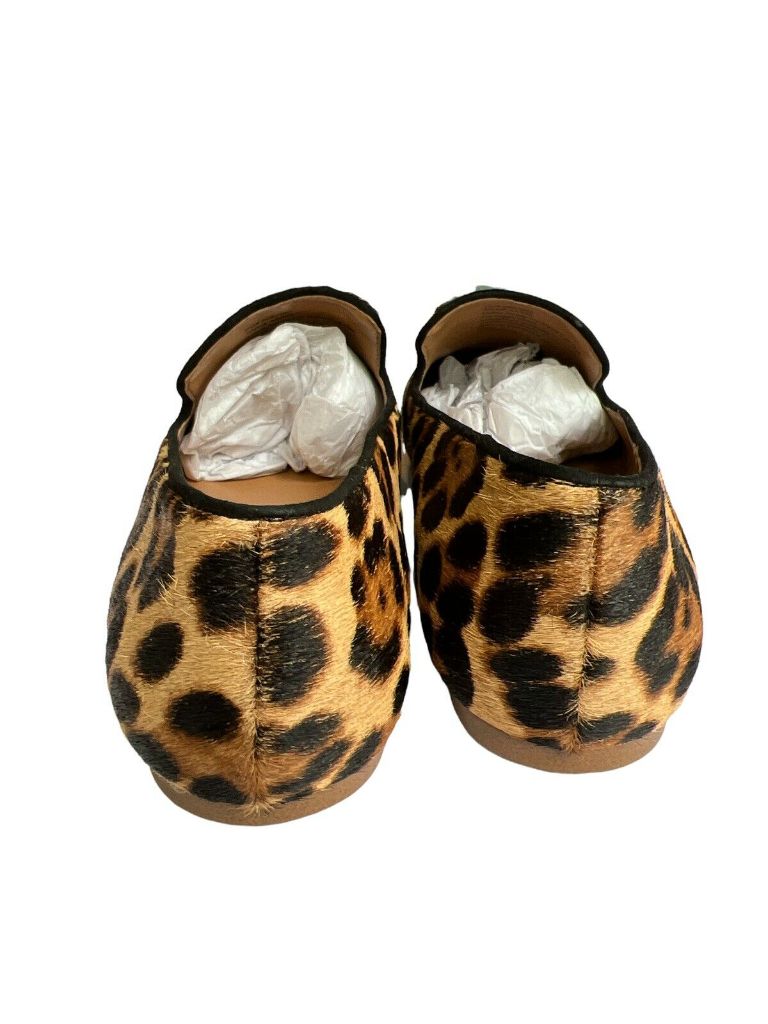 9 J. Crew Leopard Calf Hair Flats #AA525 Smoking Slipper Style