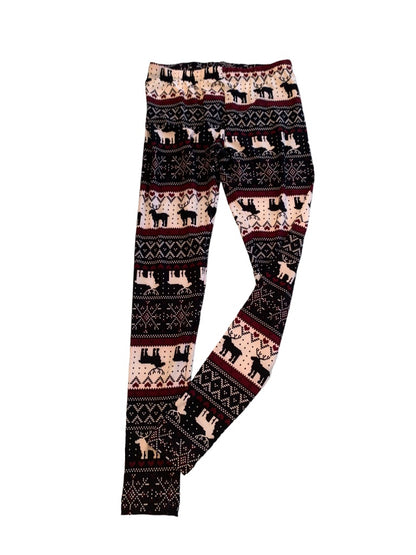 Small NoBo No Boundaries Junior Women's Winter Reindeer Print New Leggings