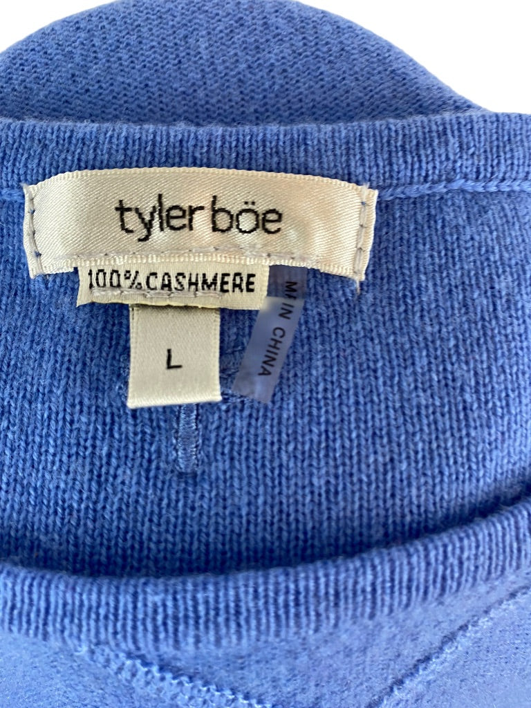 Large Tyler Boe 100% Cashmere Women's Blue Sweater Capelet