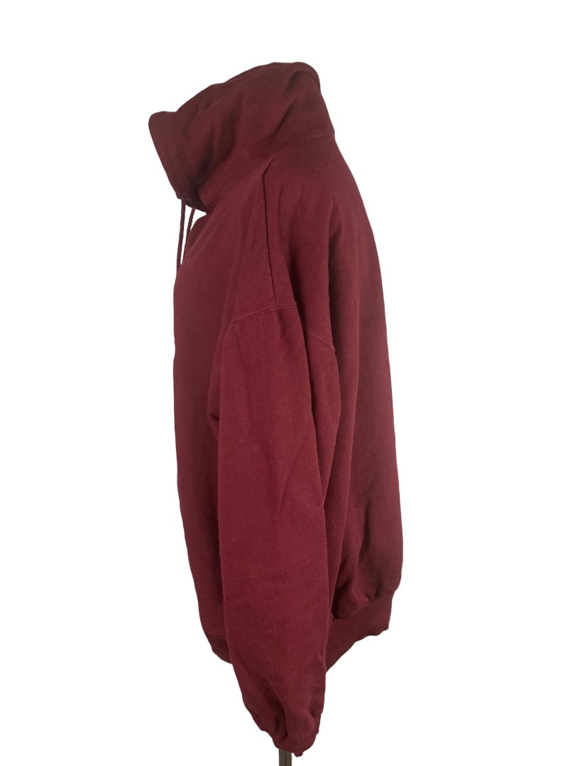 XXL Adult Pullover Burgundy Hoodie Lacrosse Wisconsin Pocket Unisex