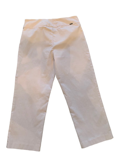 10 Up! White Stretch Crop Pull On Pants Women's Made in Canada