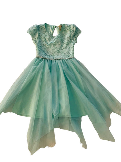 7 Speechless Girls Mint Green Party Dress Cap Sleeve Lace and Tulle