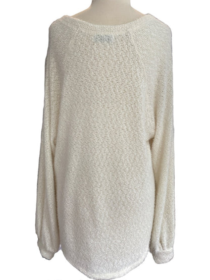 Small Urban Outfitters Ivory Oversized Soft Hi-Lo Sweater